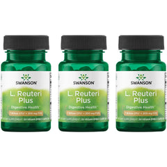 Swanson L. Reuteri Probiotic Plus bottle front view for daily gut support.