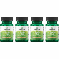 Swanson L. Reuteri Probiotic Plus bottle label shows 7B CFU per capsule for gut support.