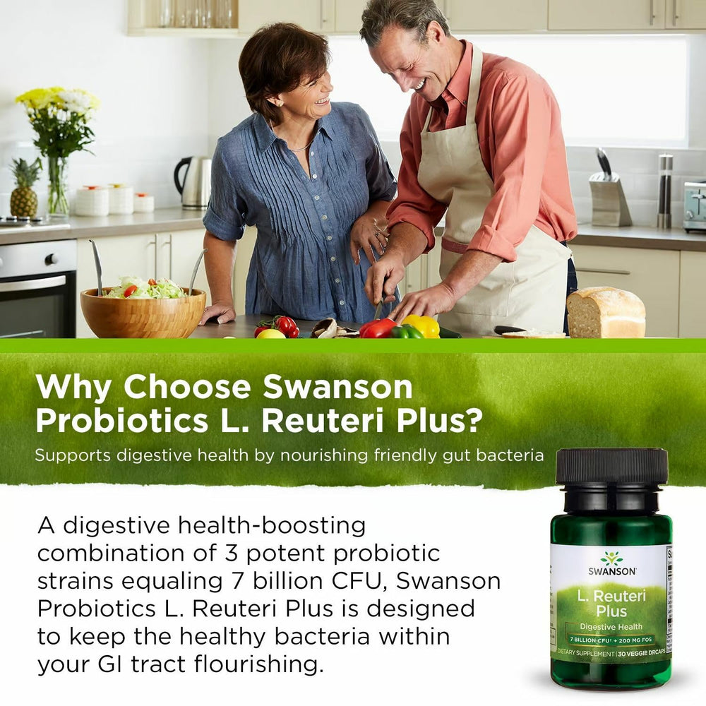 Swanson L Reuteri Probiotic Plus capsules held shows daily portability