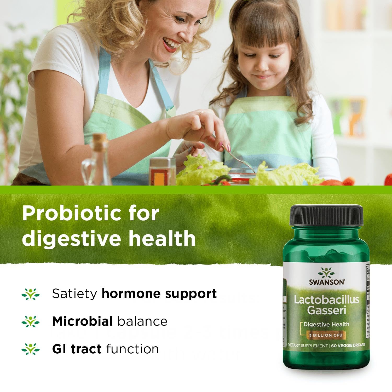Swanson Lactobacillus Gasseri label detail highlighting 3 billion CFU potency