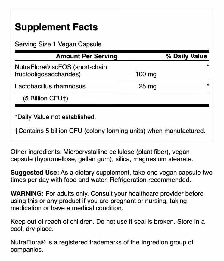 Acid‑resistant vegan capsules of Swanson probiotic ready for GI delivery.