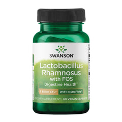 Swanson Lactobacillus Rhamnosus with FOS bottle front promoting daily gut balance