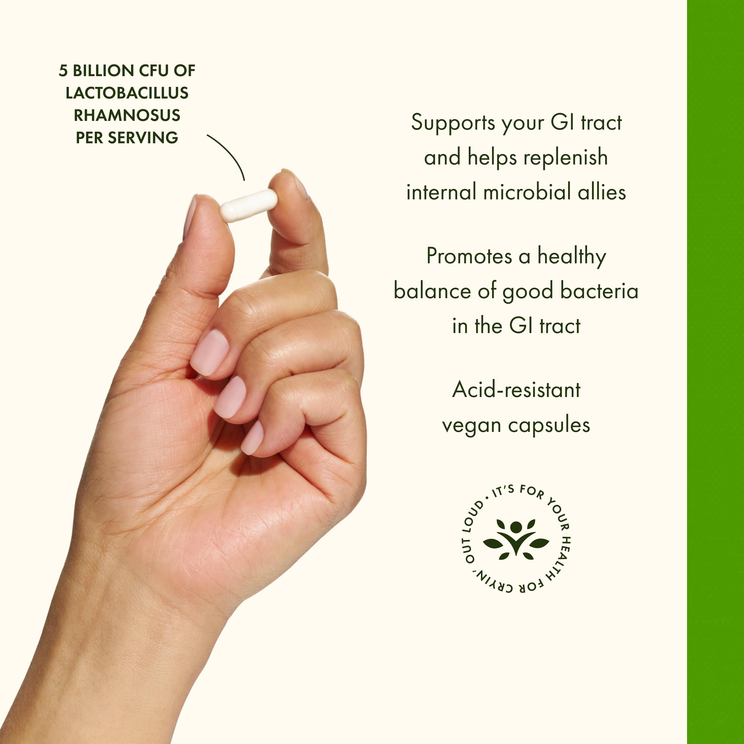 Swanson probiotic box packaging highlighting easy daily routine