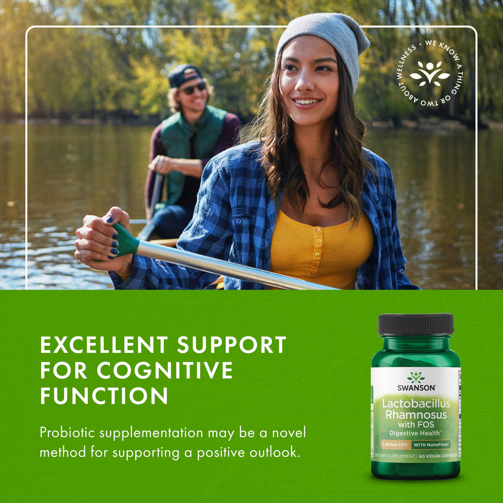 Vegan capsule design for Swanson Lactobacillus Rhamnosus with FOS emphasizes quality
