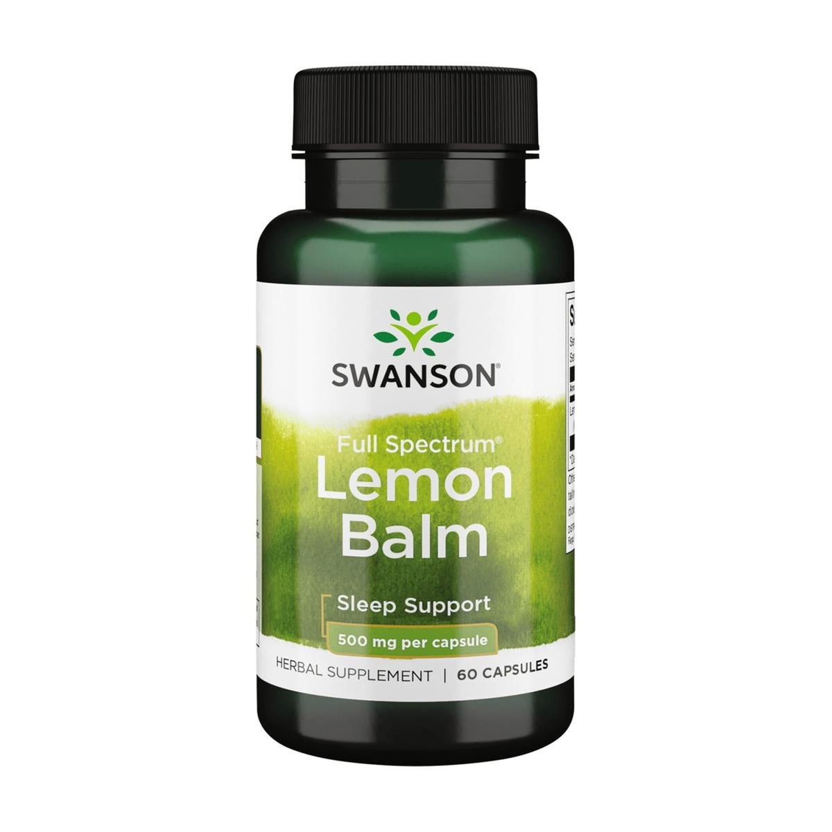 Swanson Lemon Balm Relaxation bottle shown for calm evenings and routine use