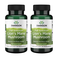 Swanson Lion's Mane bottle front for daily focus and memory support.