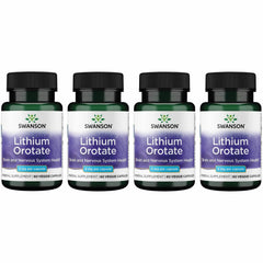 Swanson Lithium Orotate capsules on a clean surface, supporting mood and calm focus.