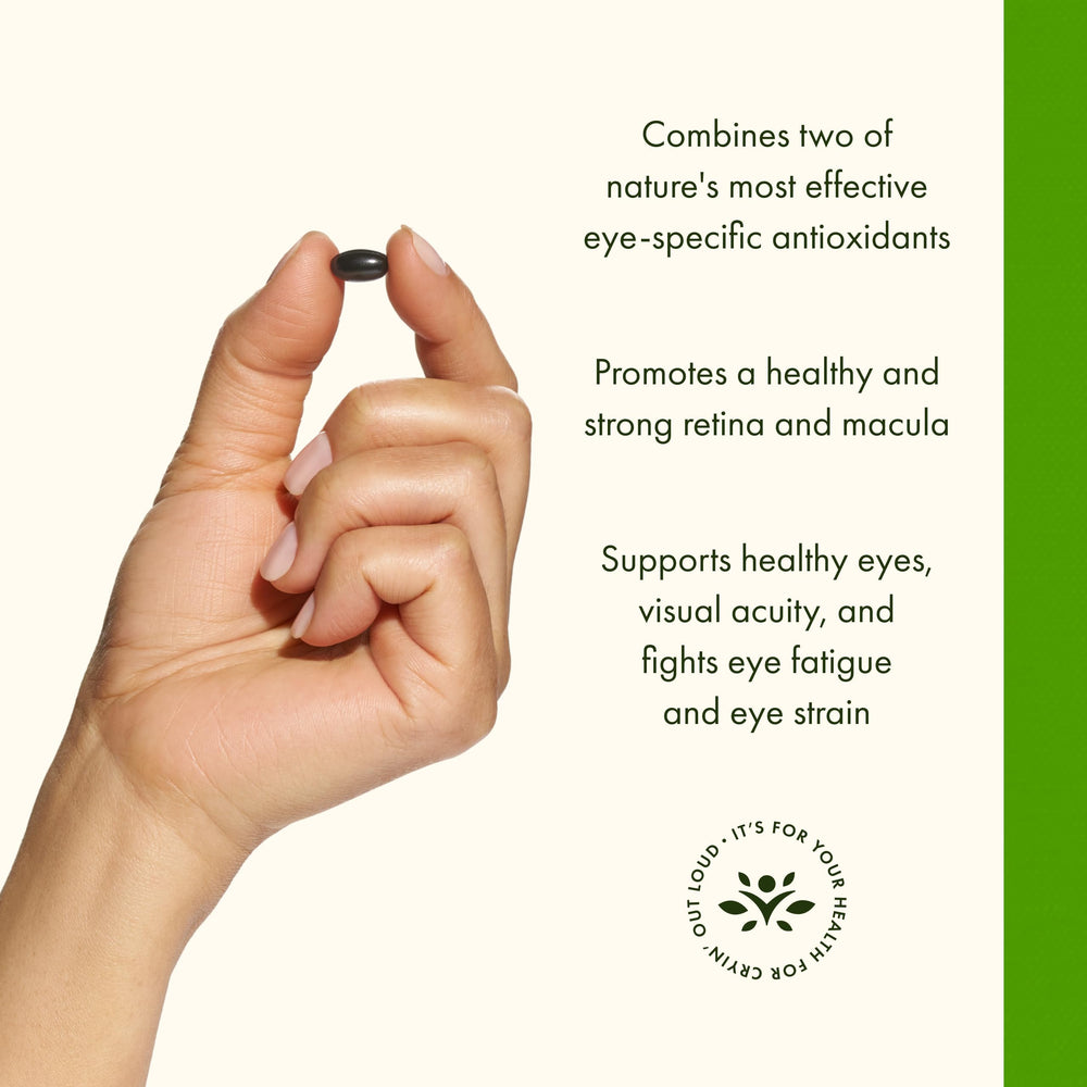 Packaging box featuring Swanson Lutein Bilberry for easy shelf access.