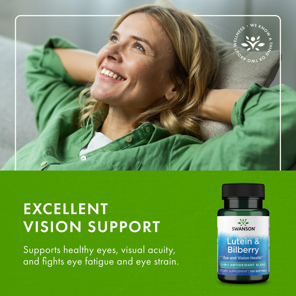 Softgel pour from Swanson Lutein Bilberry for easy daily dosing.
