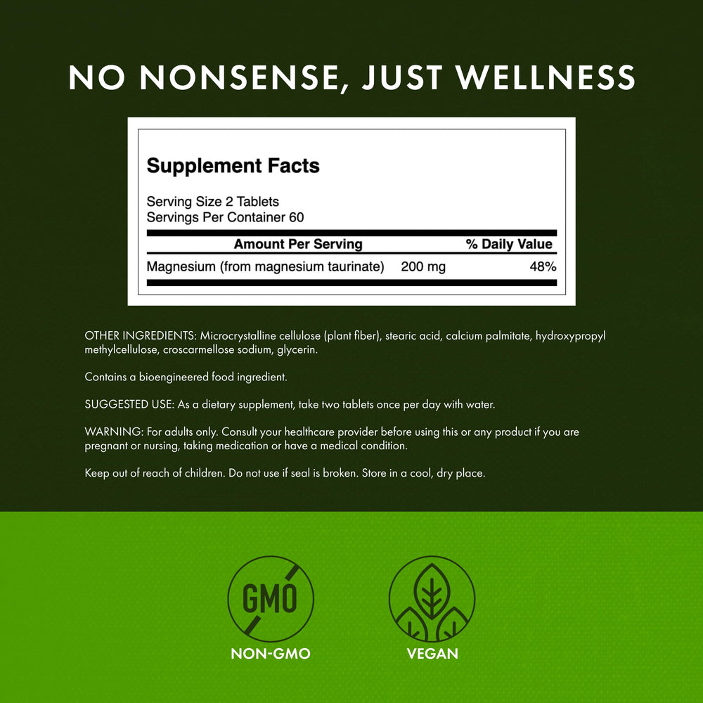 Swanson Magnesium Taurate tablets being poured for daily wellness routine.
