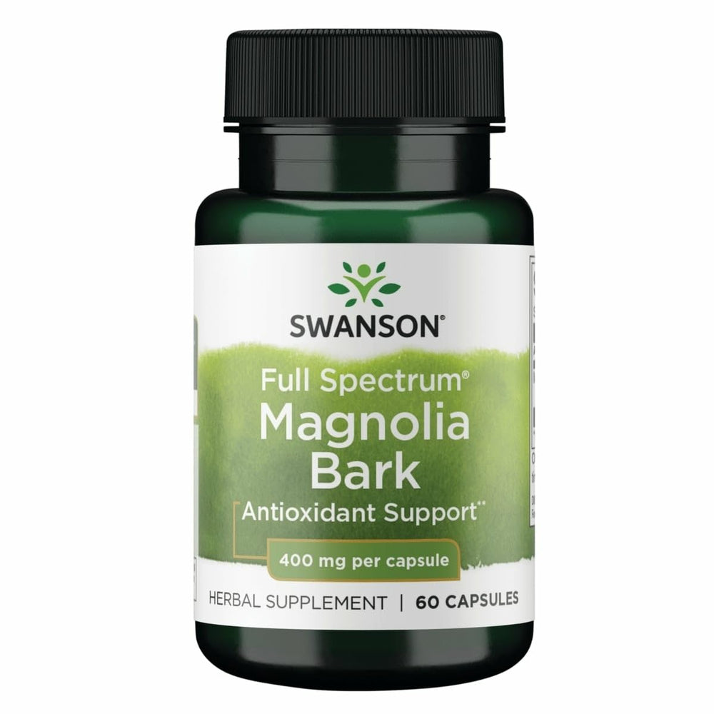 Swanson Magnolia Bark capsules ready to support digestive and nervous system wellness.