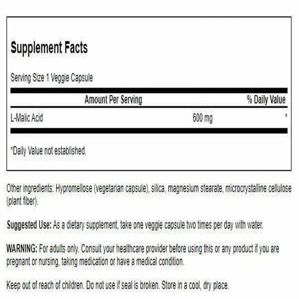 Swanson Malic Acid capsules arranged for convenient daily supplementation