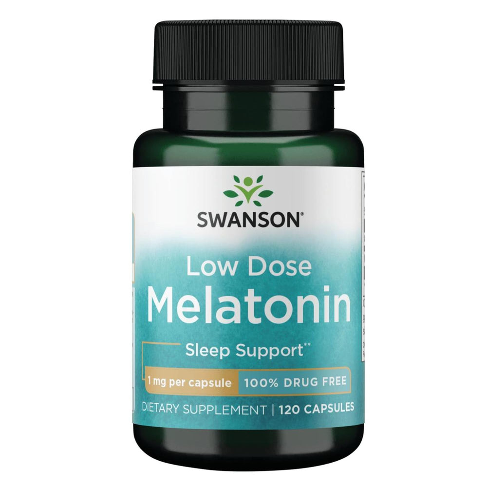 Swanson Melatonin 1mg bottle close-up for easy bedtime routine