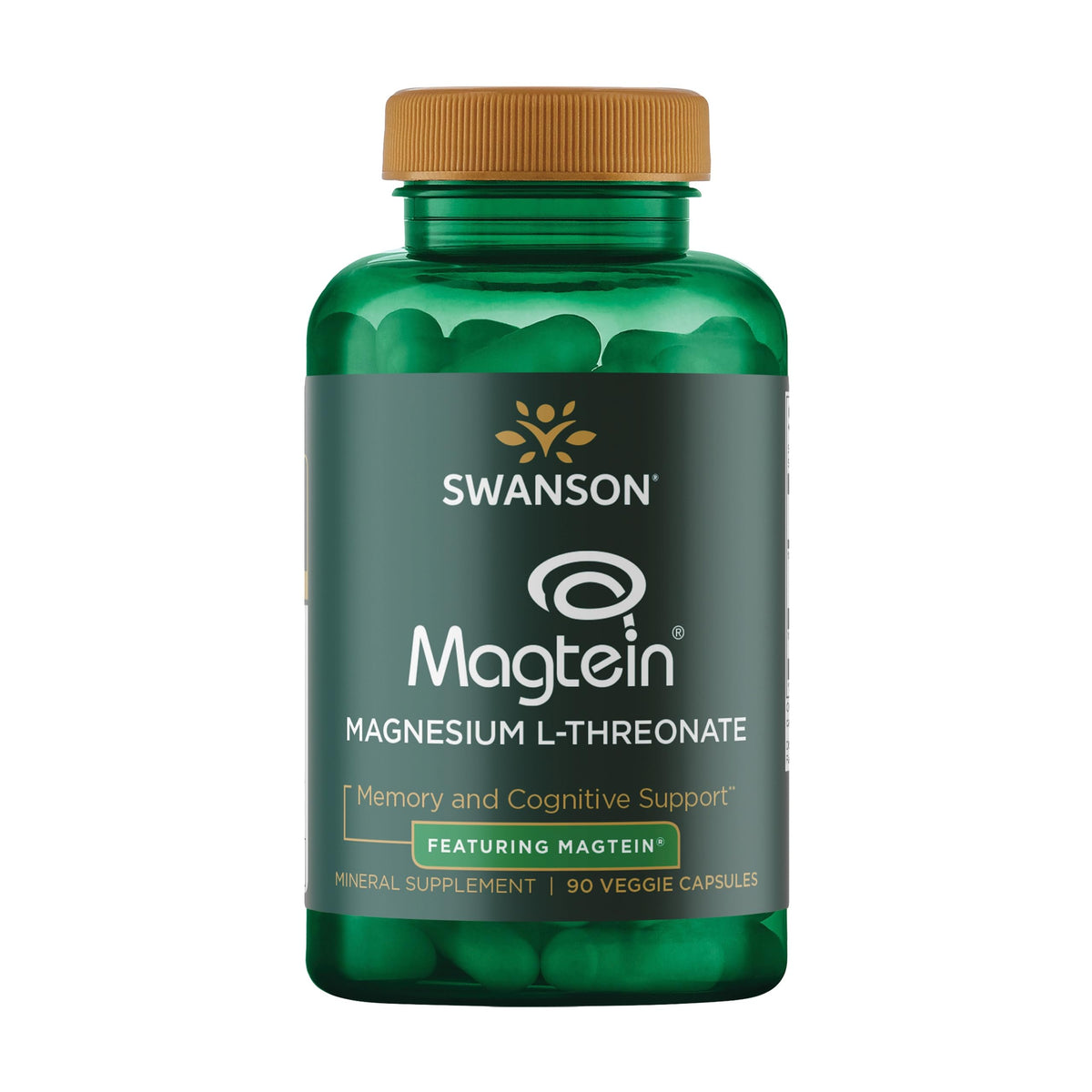 Swanson Magnesium L-Threonate bottle front view shows nervous system support