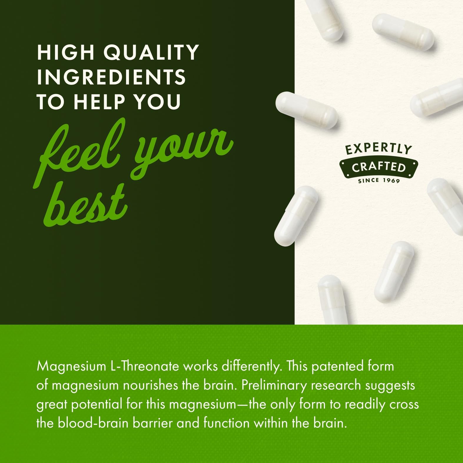 Ingredient panel of Swanson Magnesium L-Threonate displays magnesium content
