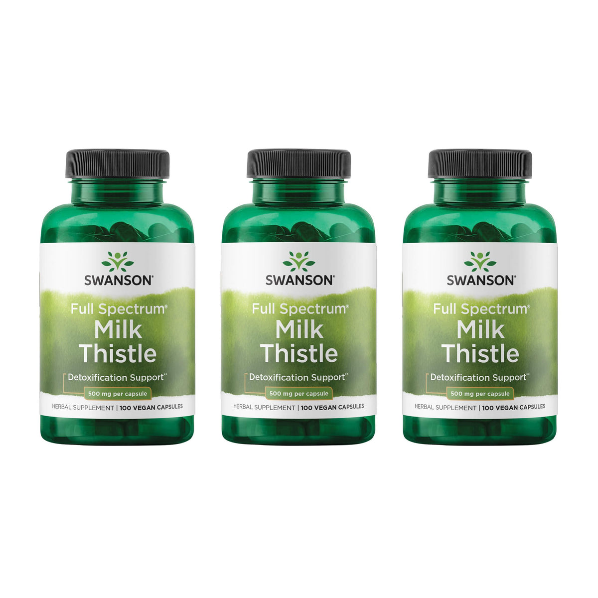 Swanson Milk Thistle bottle front shows premium packaging for liver support.