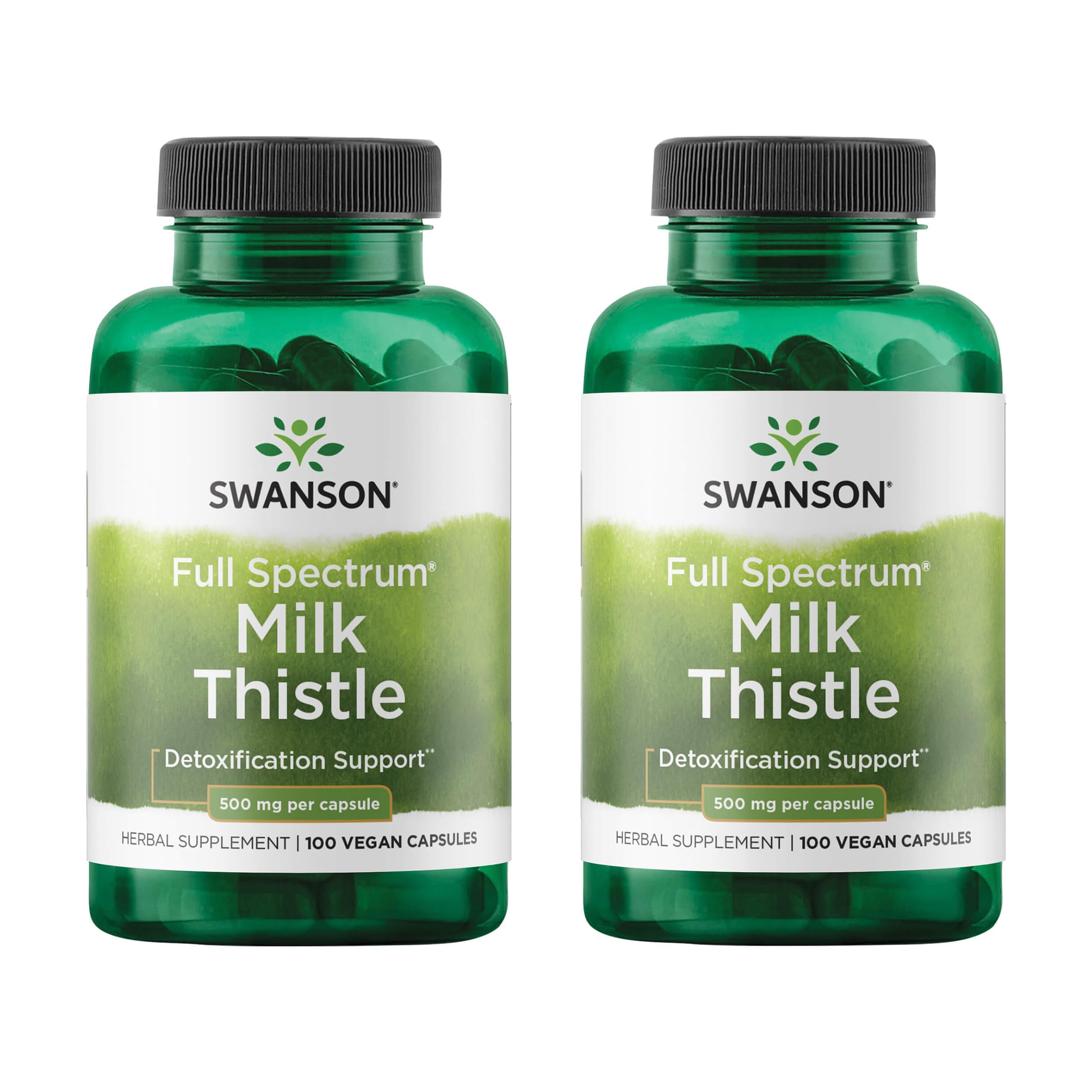 Swanson Milk Thistle bottle front shows sleek label and easy-to-read dosage for daily liver support.
