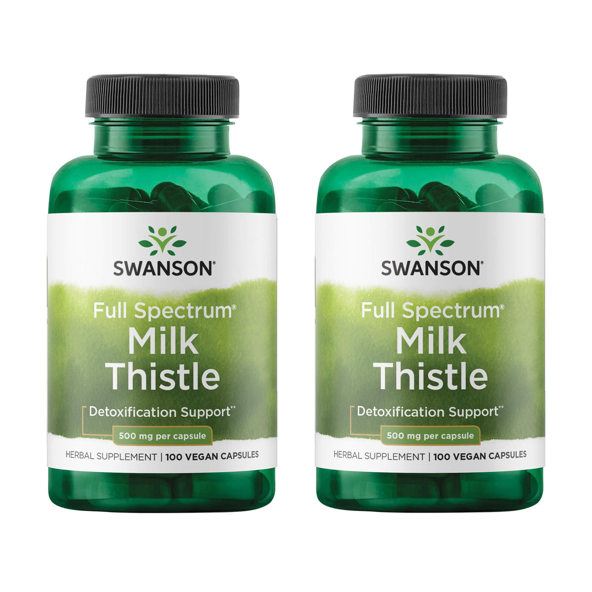 Swanson Milk Thistle bottle front shows sleek label and easy-to-read dosage for daily liver support.