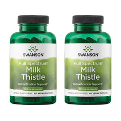 Swanson Milk Thistle bottle front shows sleek label and easy-to-read dosage for daily liver support.
