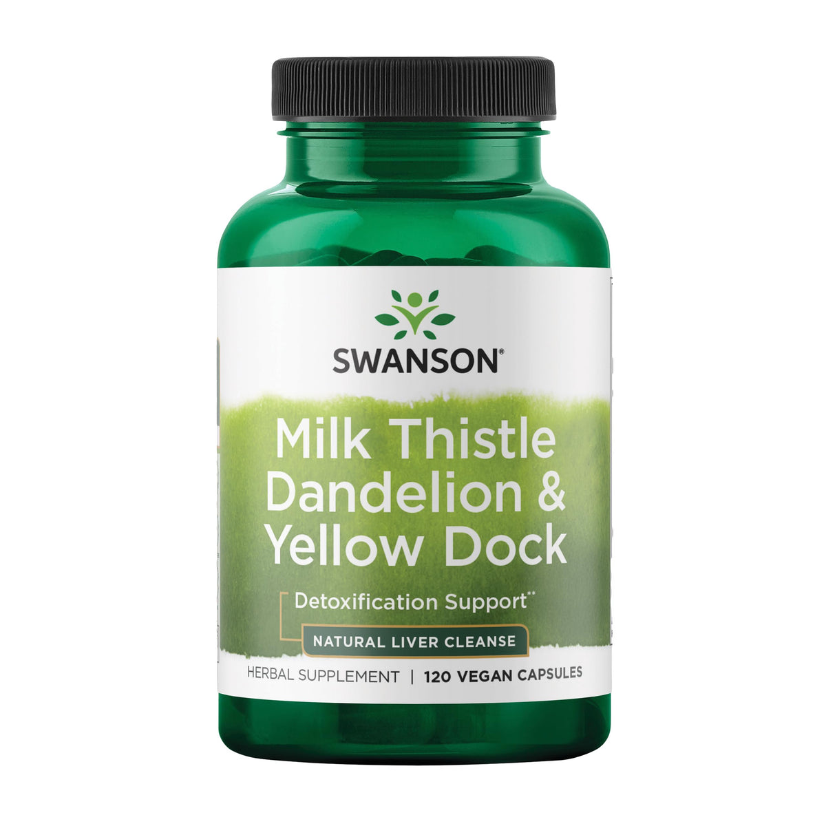 Swanson milk thistle blend bottle for natural liver support and overall wellbeing.