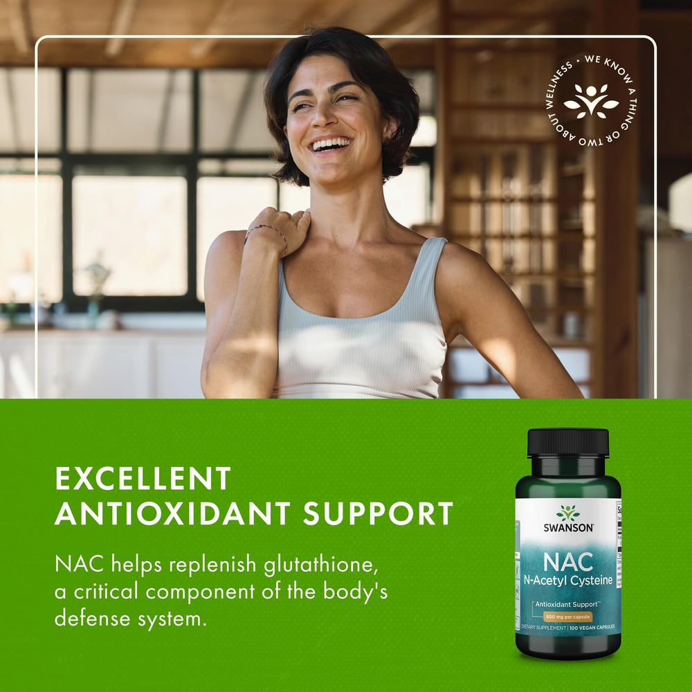 Swanson NAC ingredients panel highlighting amino acids and dosage