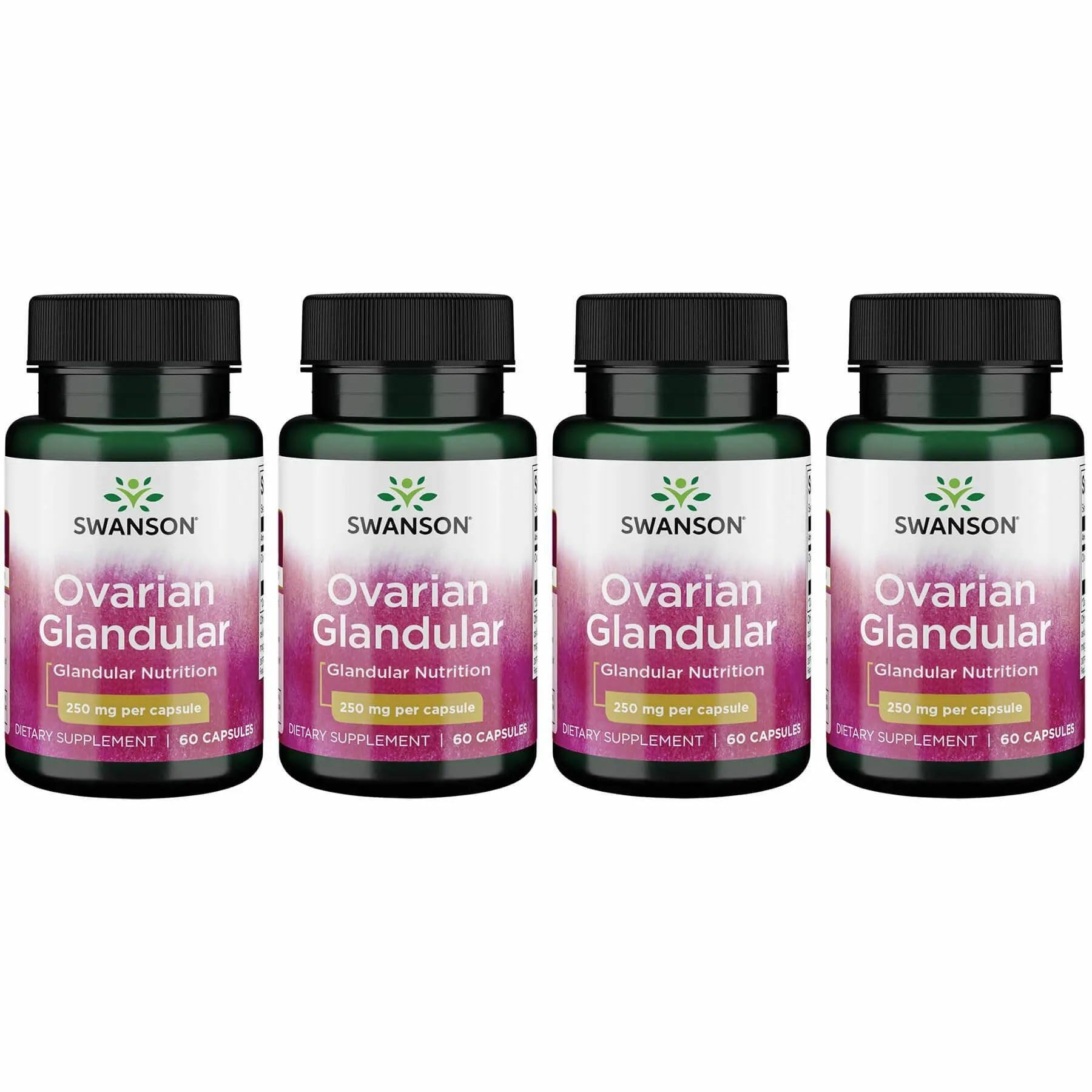Swanson Ovarian Glandular bottle front shows clear packaging for trust and easy recognition