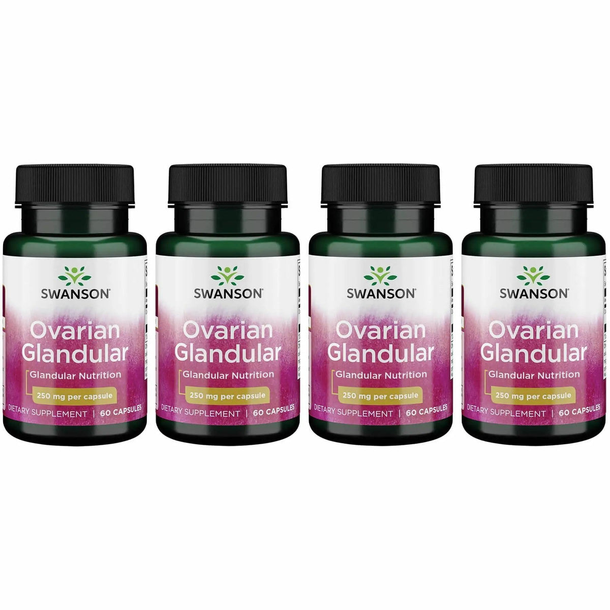 Swanson Ovarian Glandular bottle front shows clear packaging for trust and easy recognition
