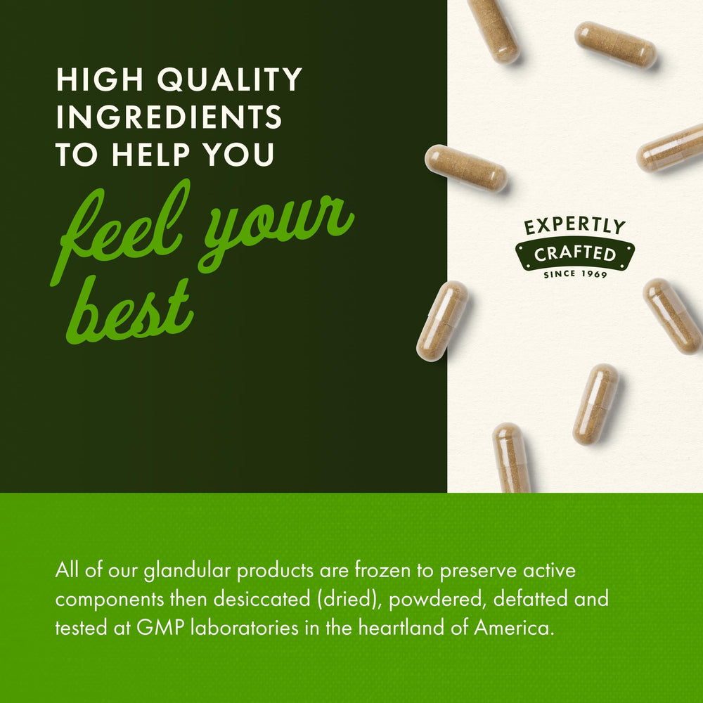 Swanson Ovarian Glandular label info indicates trusted sourcing and testing