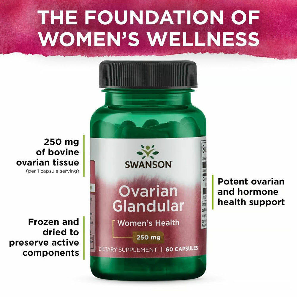 Swanson Ovarian Glandular packaging 4pack communicates value for multi item orders