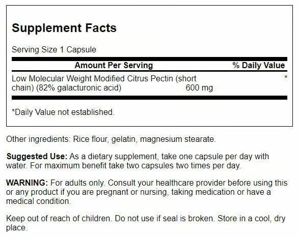 Swanson PectiPure packaging showcasing dosage and product benefits.