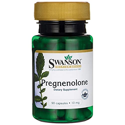 Swanson Pregnenolone capsules close-up highlighting convenient dosing.
