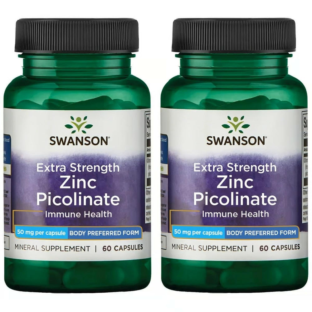 Swanson Premium Brand zinc picolinate bottle front shows potent immune support potential