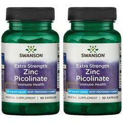Swanson Premium Brand zinc picolinate bottle front shows potent immune support potential