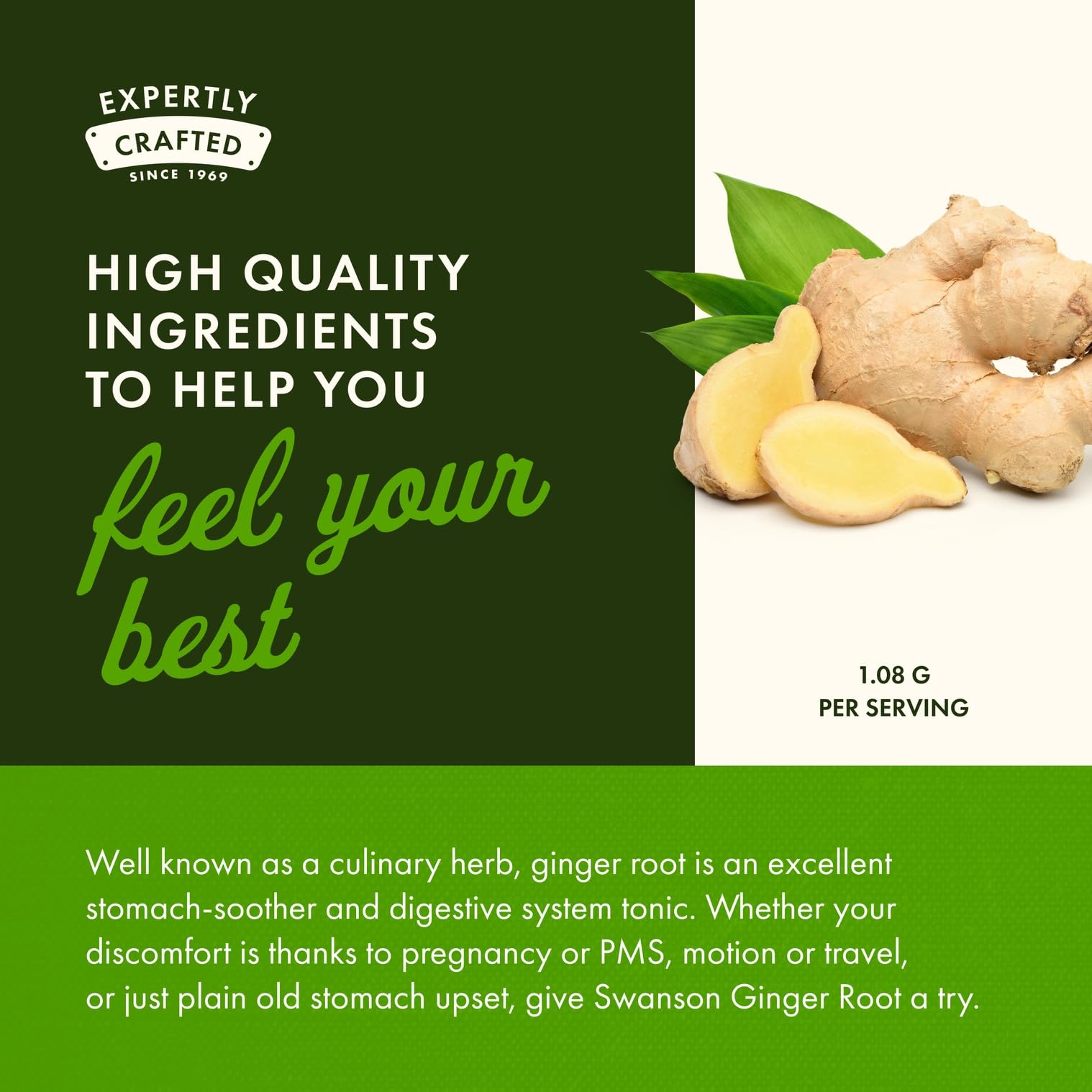 Swanson Premium Brand Ginger Root dried ginger piece shows natural texture