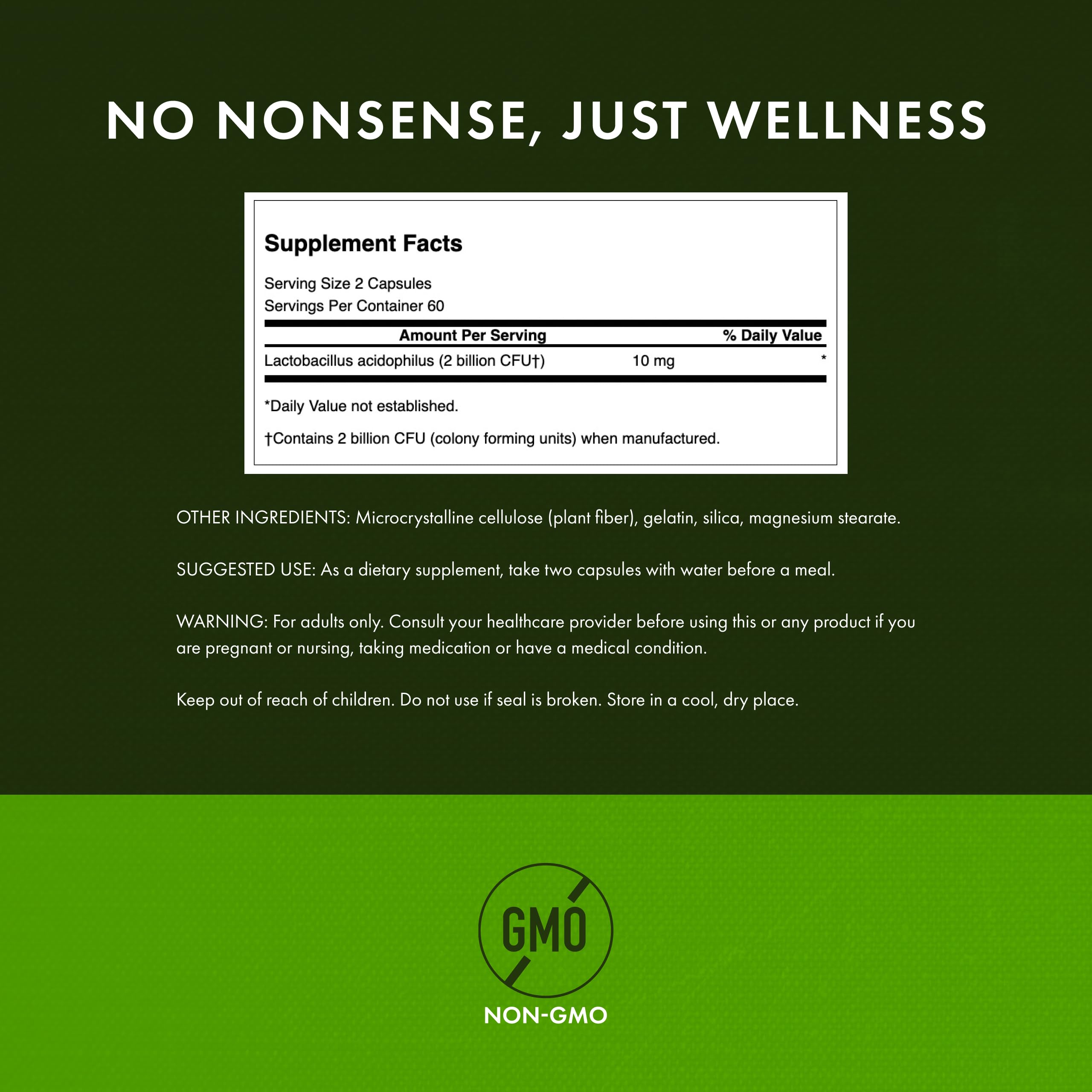 Swanson Probiotic label closeup with potency and usage details.