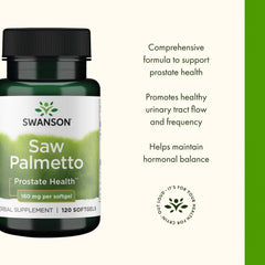 Swanson Prostate Health Urinary Support capsules in an easy-to-swallow softgel format.