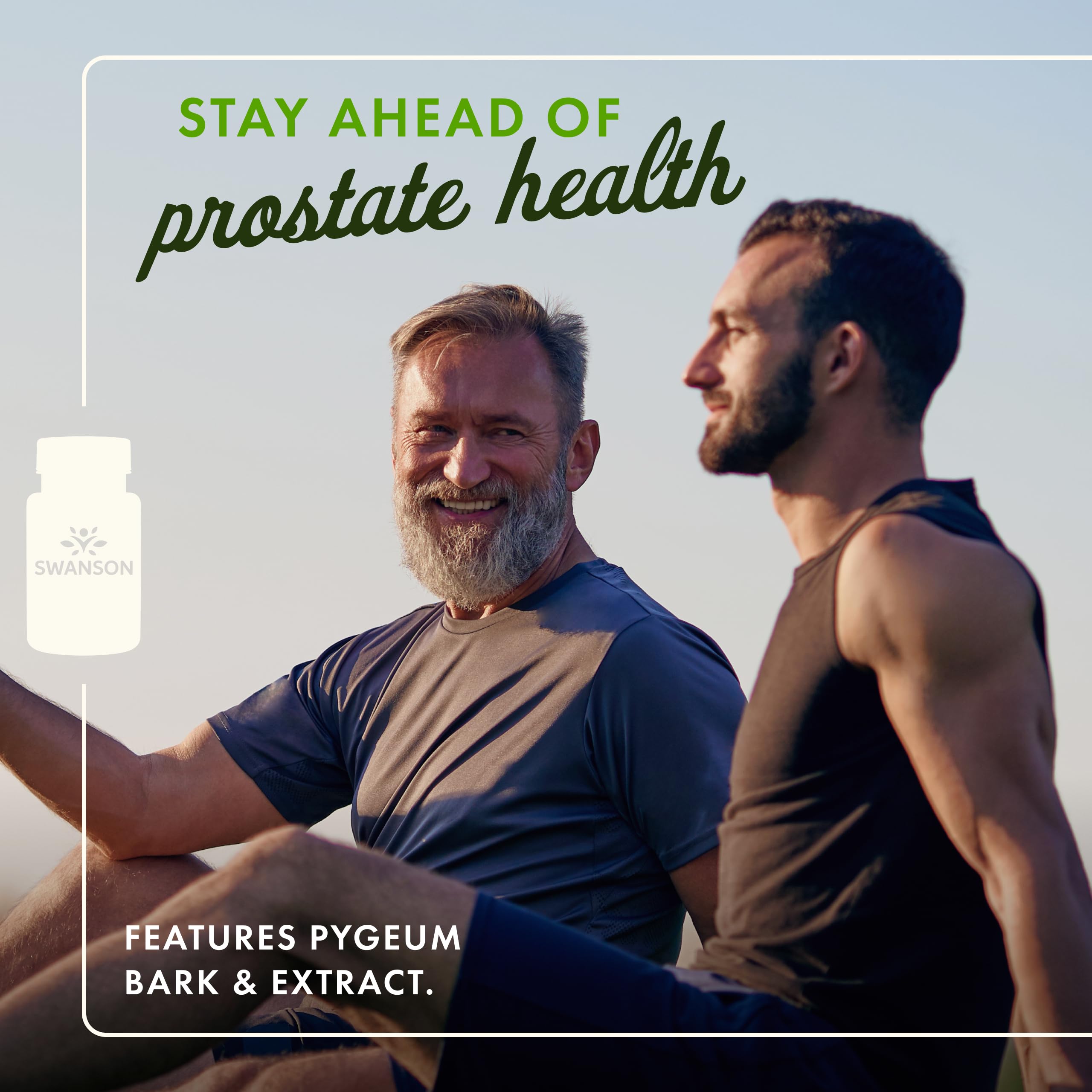 Swanson Pygeum capsules arranged for daily prostate health support