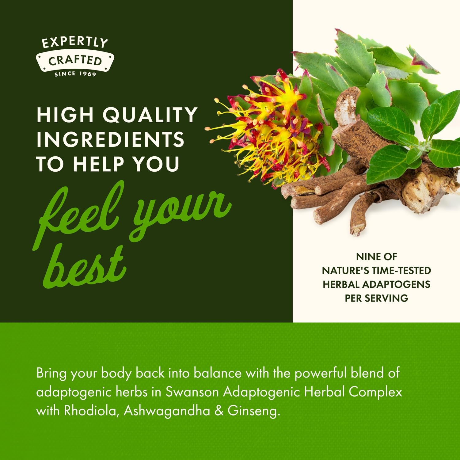 Swanson product label and bottle shot emphasizing energy and immune function support