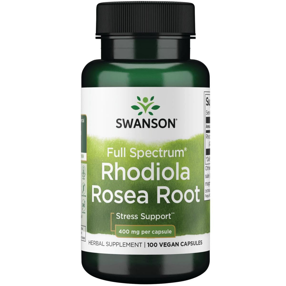 Swanson Rhodiola Rosea Root bottle for daily adaptogenic support