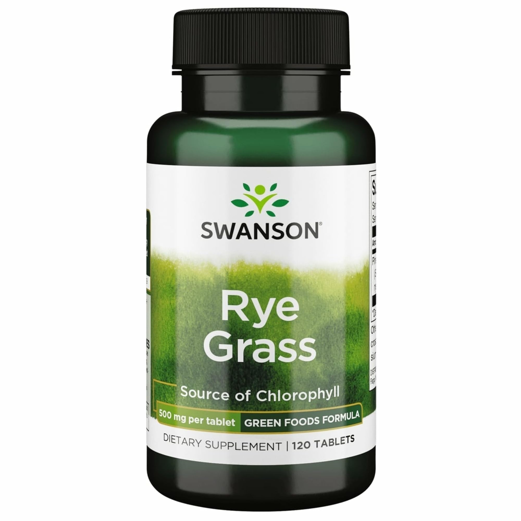 Swanson Rye Grass 500mg bottle for daily greens