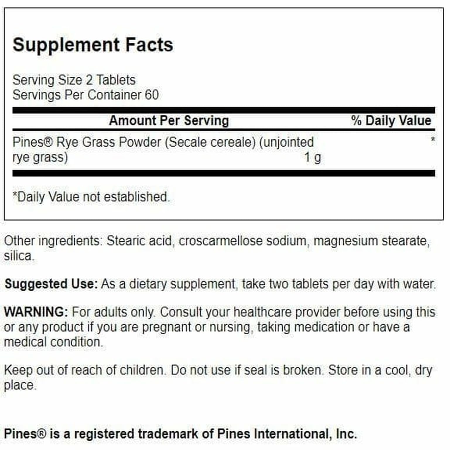 Swanson Rye Grass tablets shown for easy daily use