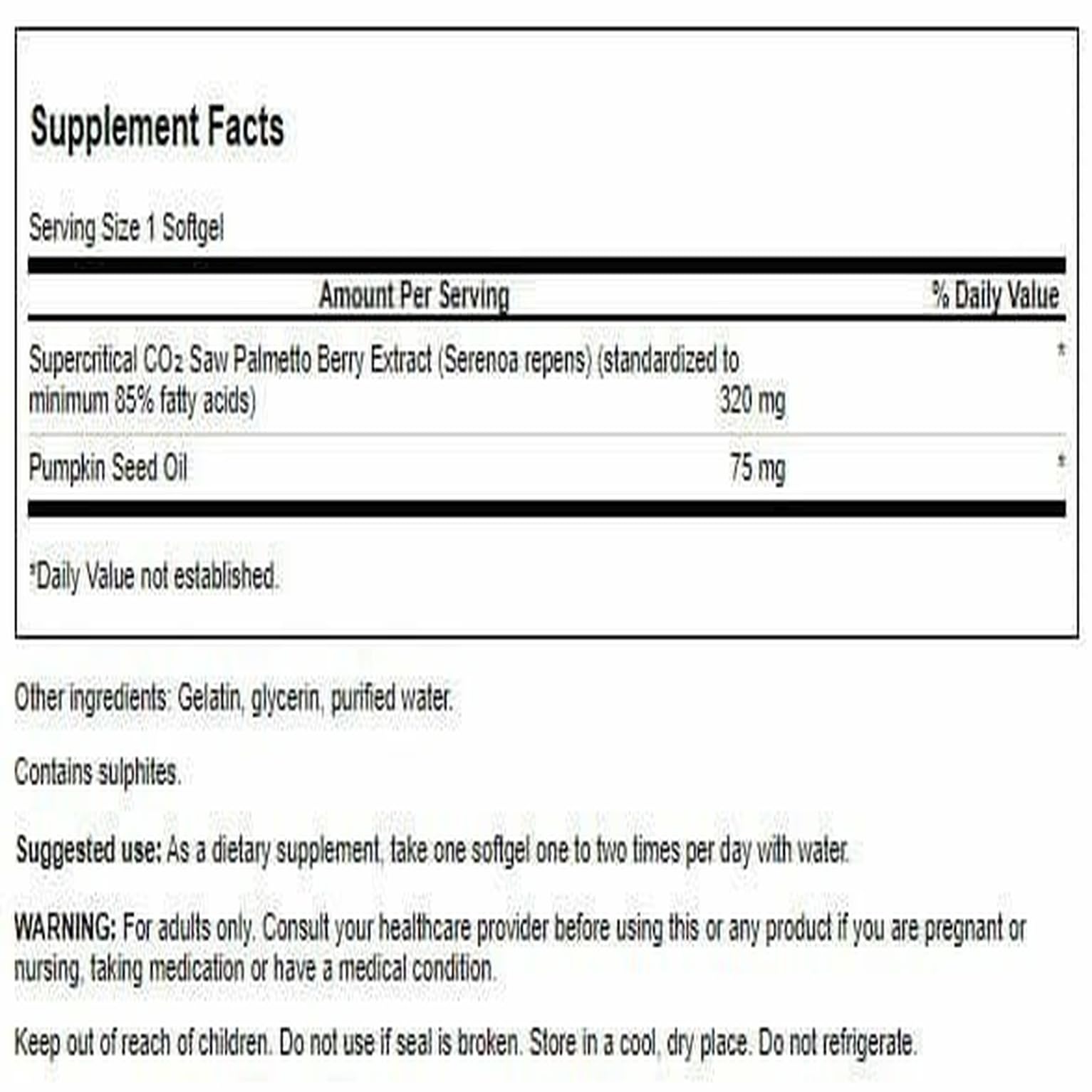 Swanson Saw Palmetto 60 SGels pack ready for daily use