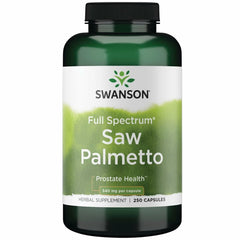 Swanson Saw Palmetto bottle pour showing capsules for daily balance