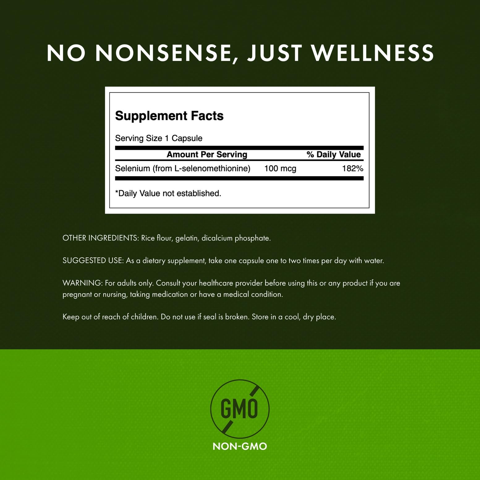 Swanson Selenium capsules closeup shows easy daily use for general wellness