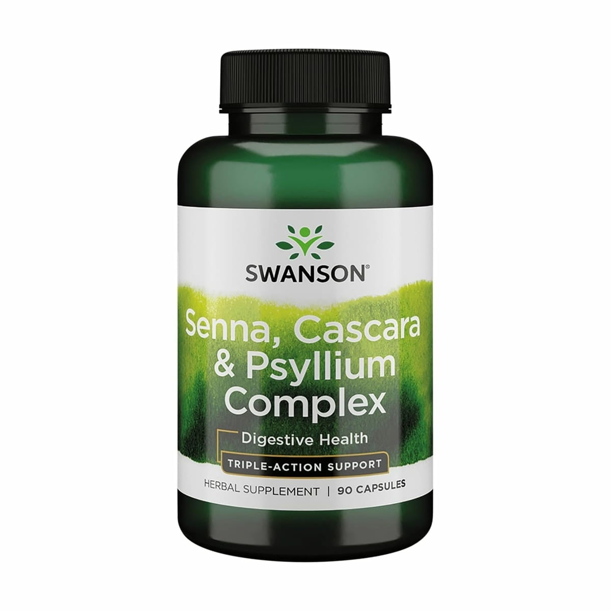 Swanson Senna Psyllium Cascara Complex bottle for GI support