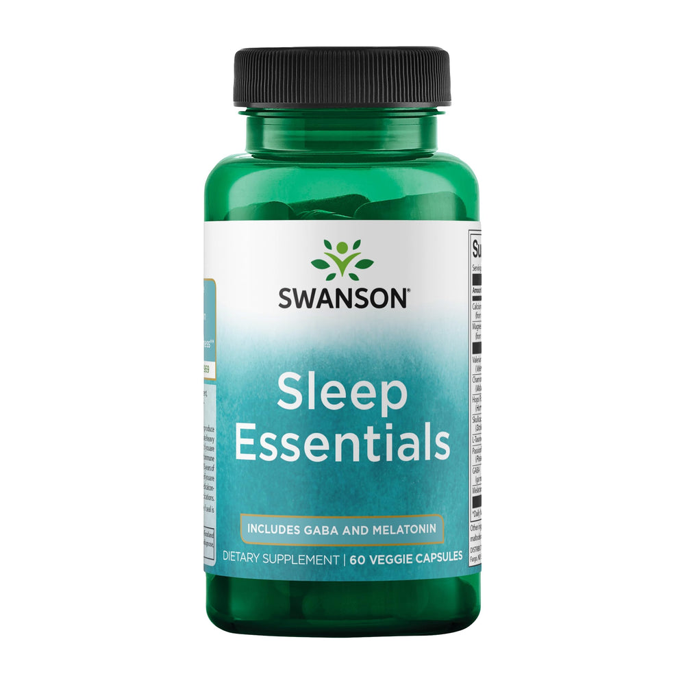 Swanson Sleep Essentials melatonin-3mg capsules for nighttime calm and winding down