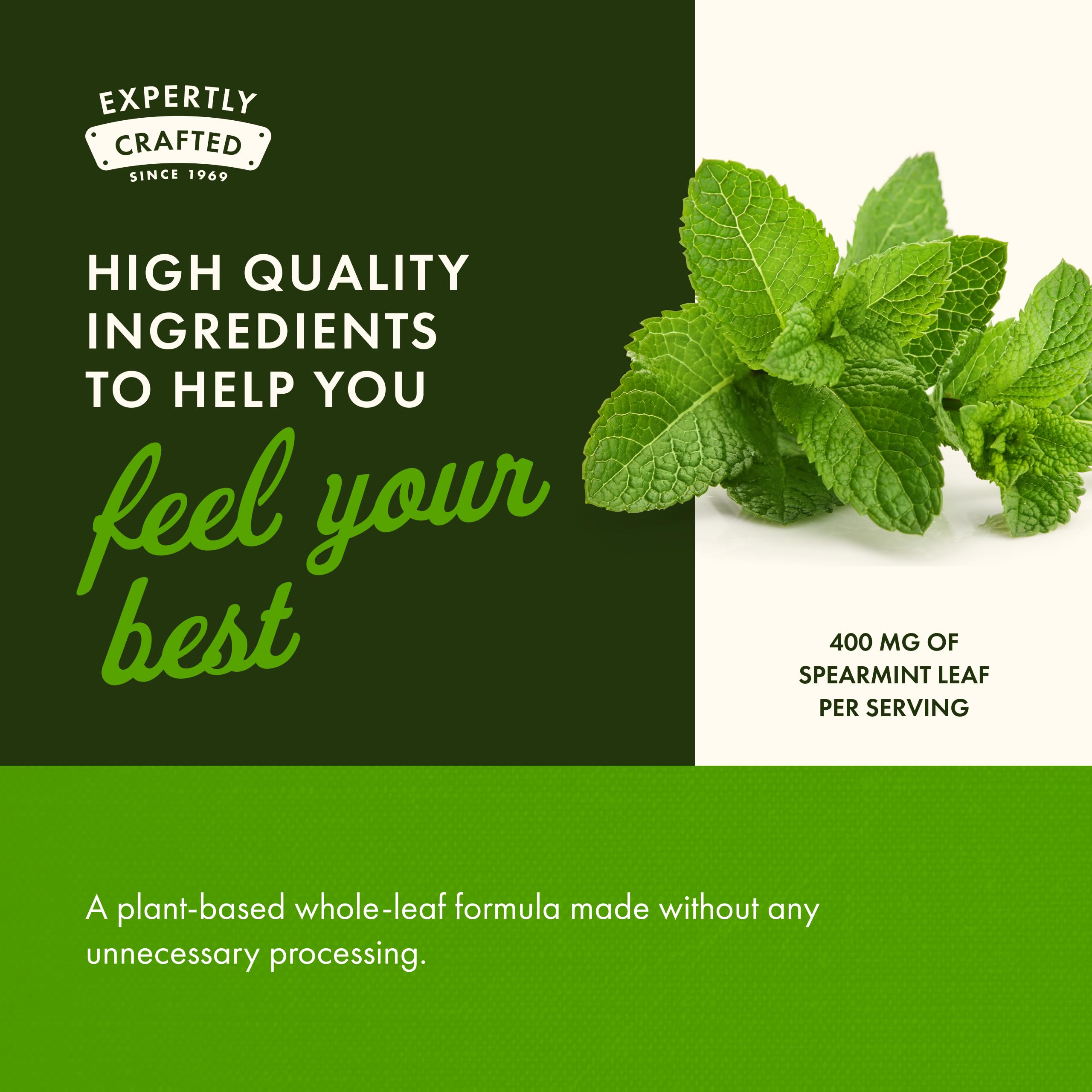 Swanson Spearmint Leaf box-front emphasizing full spectrum formula