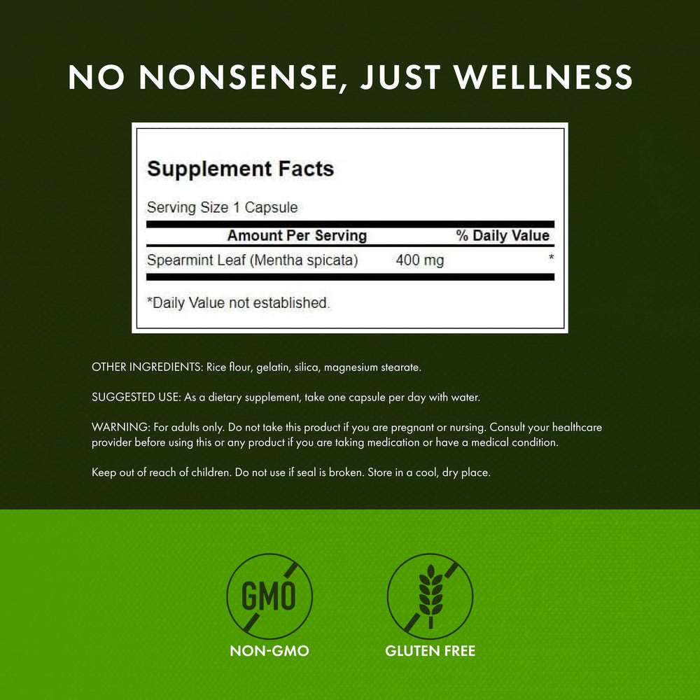 Swanson Spearmint Leaf two-pack offers convenient, ongoing digestive wellness.