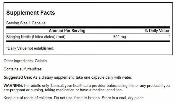 Swanson Stinging Nettle Root capsules for easy daily supplementation.