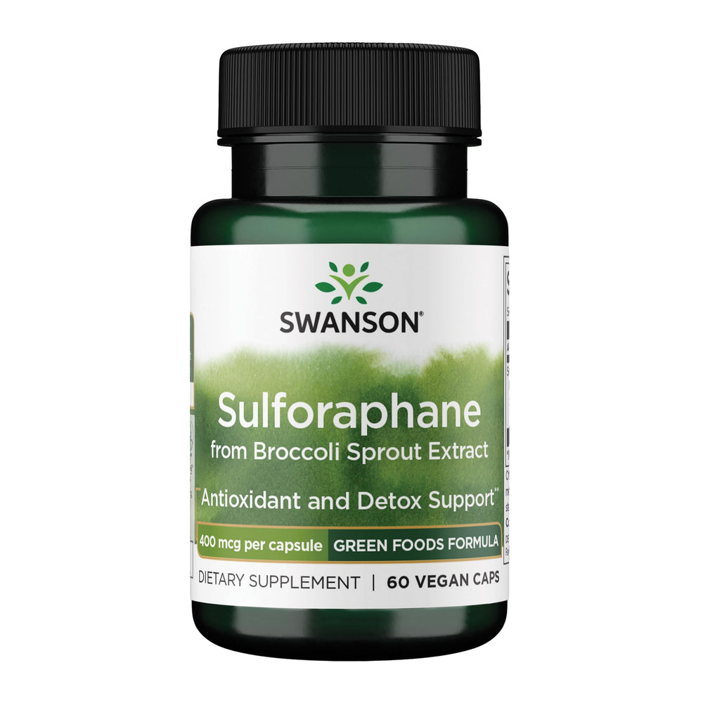 Swanson Sulforaphane bottle front with label for everyday wellness.